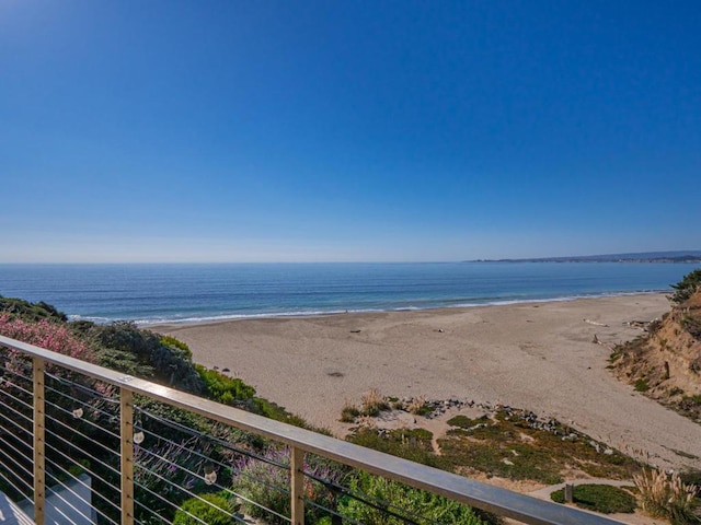 property view of water with a beach view