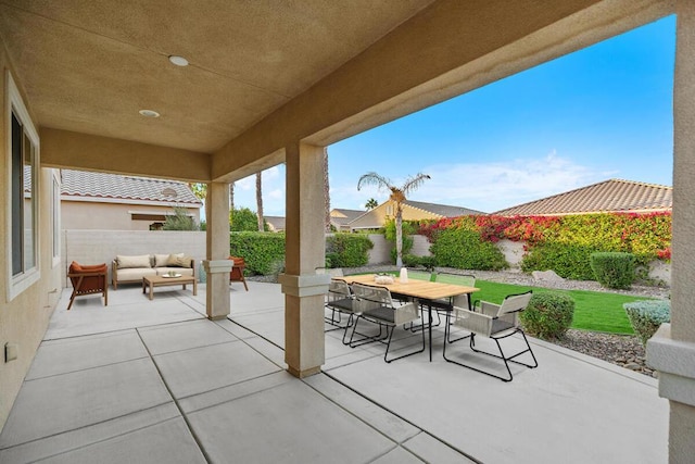 view of patio featuring outdoor lounge area