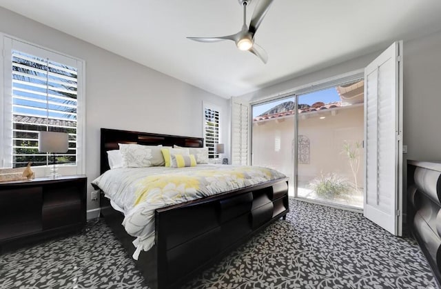 bedroom with ceiling fan