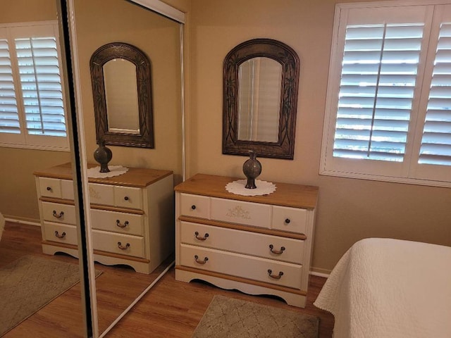 bedroom featuring light hardwood / wood-style floors