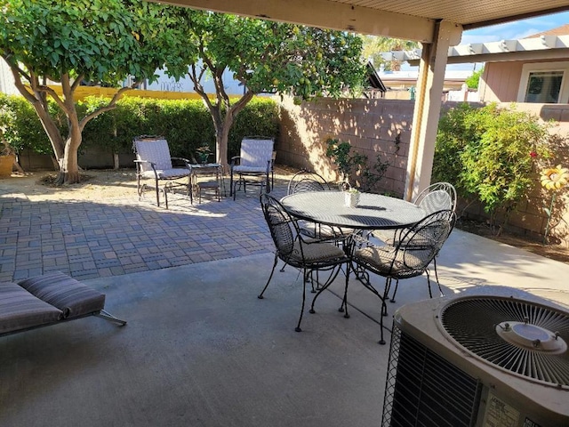 view of patio / terrace featuring central AC unit