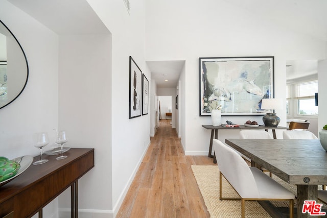 hall featuring light hardwood / wood-style flooring