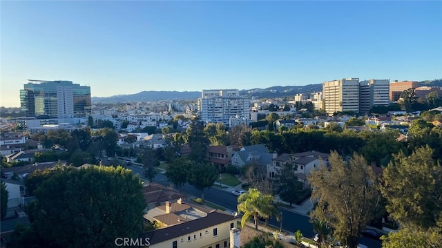 aerial view with a mountain view