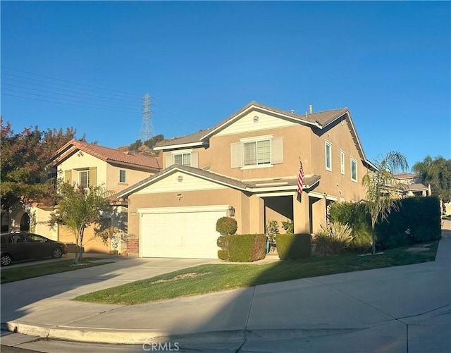 view of property with a garage