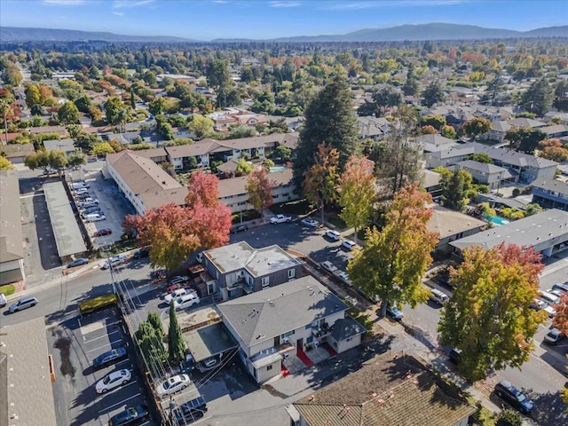 drone / aerial view with a mountain view