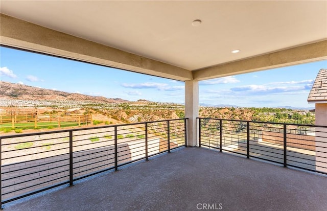 balcony with a mountain view