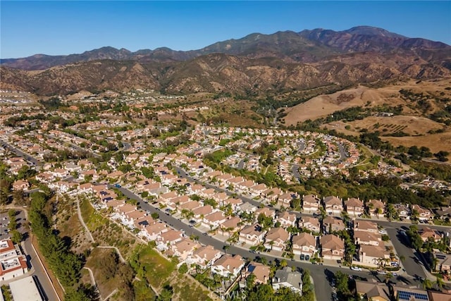 aerial view with a mountain view