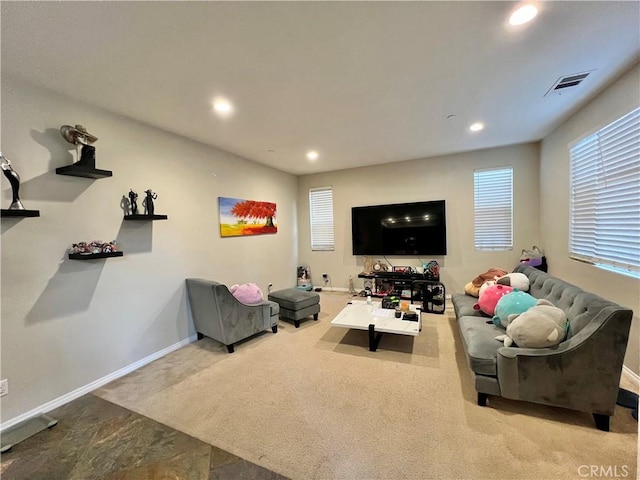 view of carpeted living room