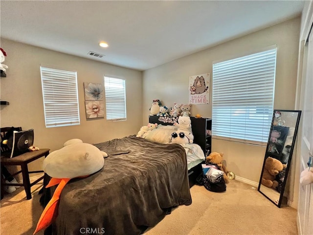 view of carpeted bedroom