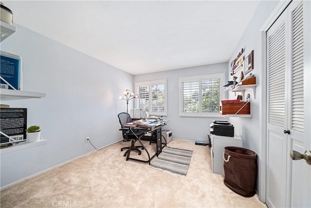 view of carpeted office