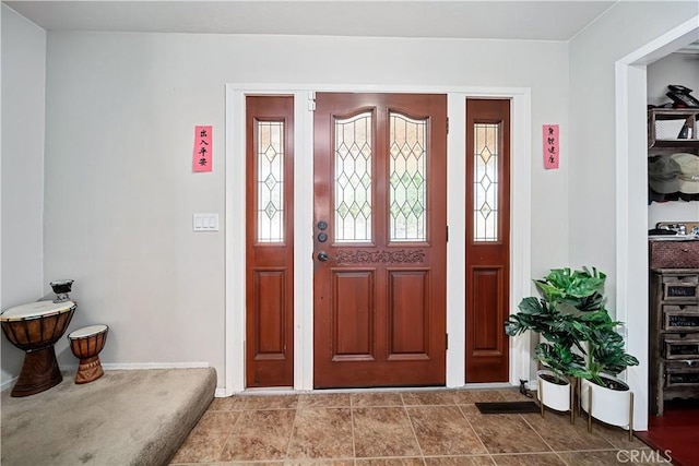 view of tiled entrance foyer