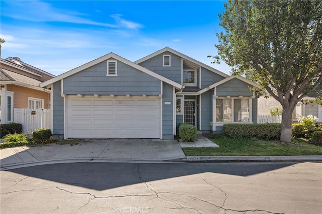 view of front of property featuring a garage