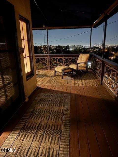 view of deck at dusk