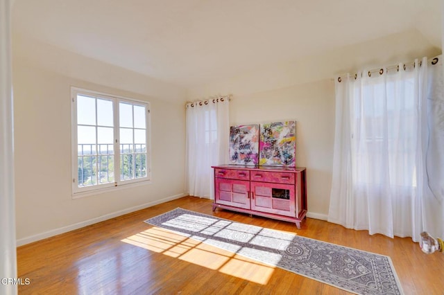 interior space with light hardwood / wood-style floors