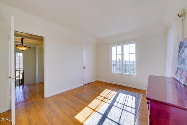 empty room featuring wood-type flooring