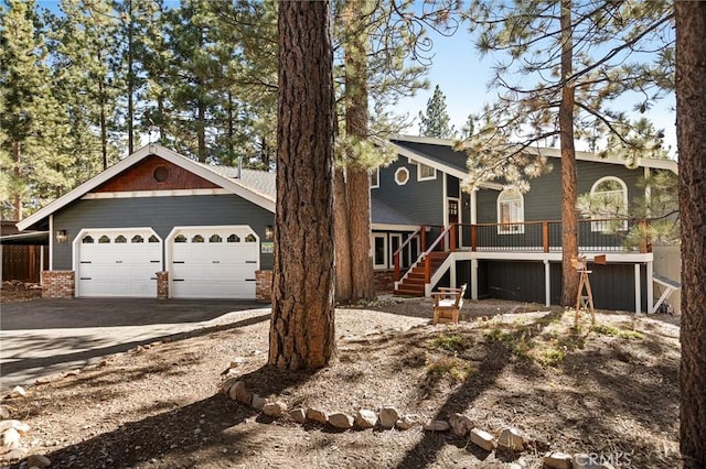 view of front of house with a garage