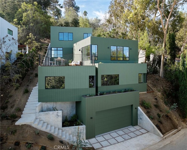 view of front of home with a garage