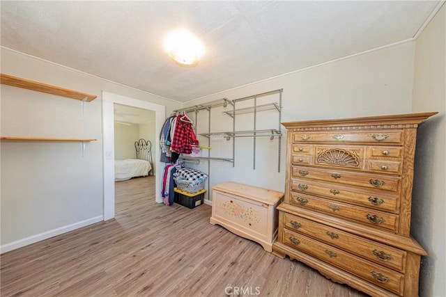 walk in closet featuring light wood-type flooring