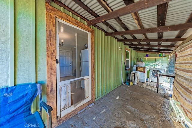 view of patio / terrace with washer / dryer