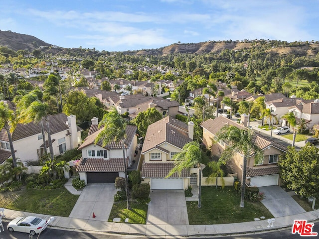 bird's eye view featuring a mountain view