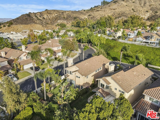 bird's eye view featuring a mountain view