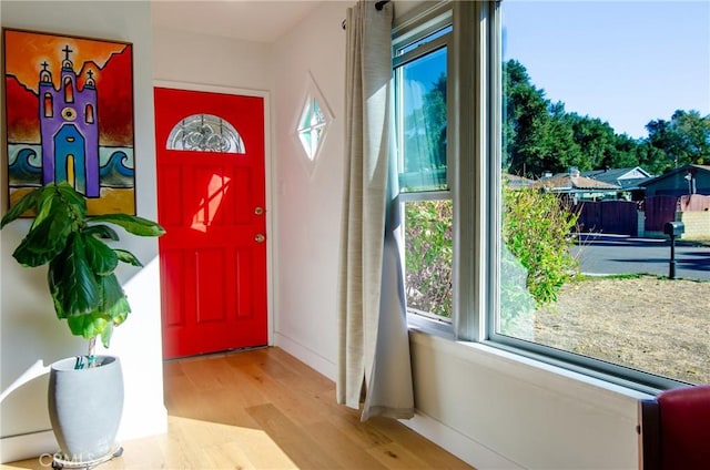 entryway featuring light hardwood / wood-style flooring