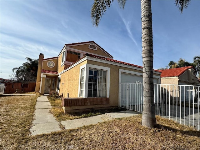 view of home's exterior with a garage