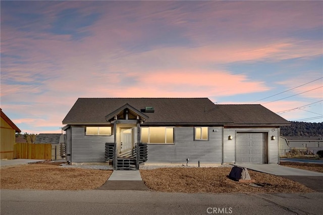 view of front of house featuring a garage