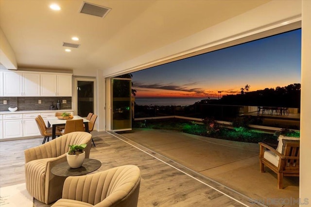 interior space featuring a patio area