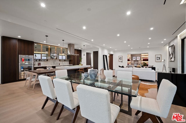 dining area featuring light hardwood / wood-style floors