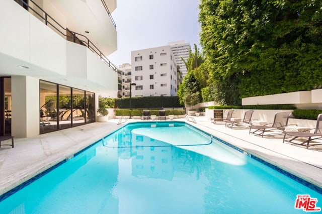 view of pool featuring a patio