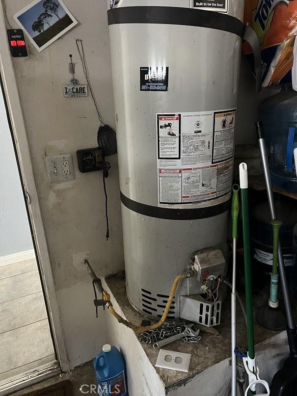 utilities featuring gas water heater