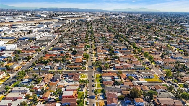 drone / aerial view with a mountain view