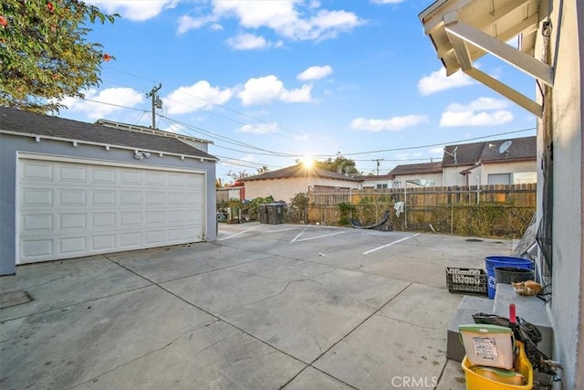 exterior space featuring an outdoor structure and a garage