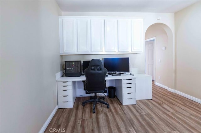 office featuring light hardwood / wood-style flooring