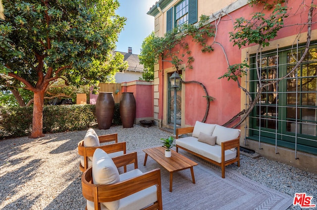 view of patio / terrace with an outdoor living space