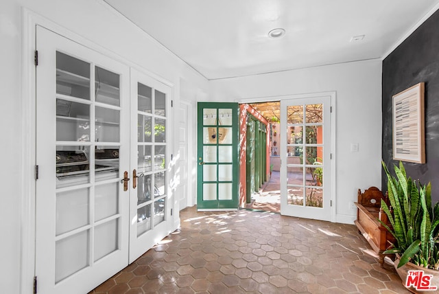 doorway with french doors