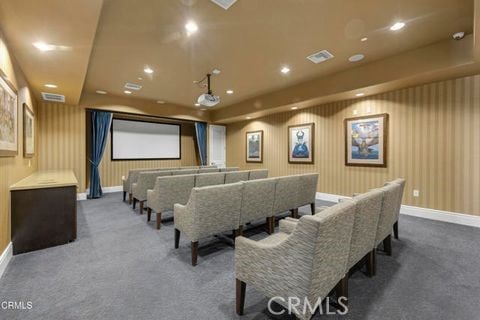 view of carpeted home theater