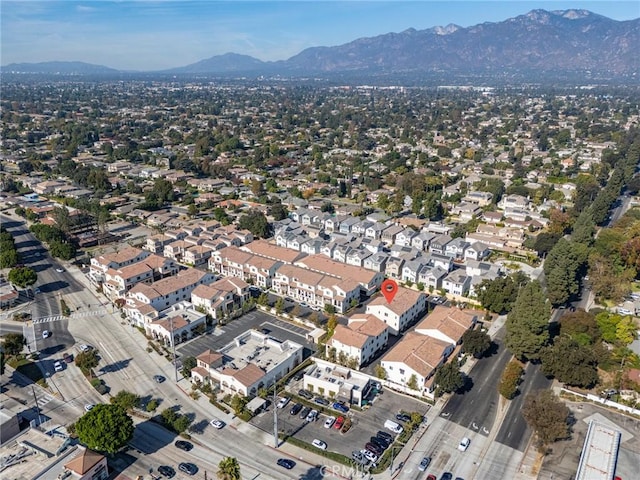 drone / aerial view with a mountain view