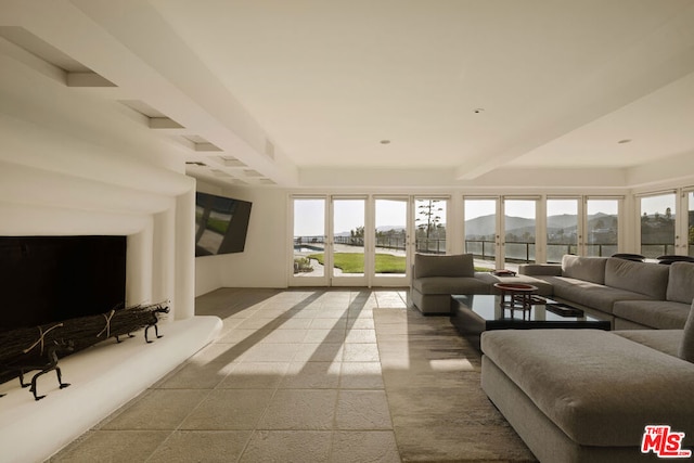 living room with french doors