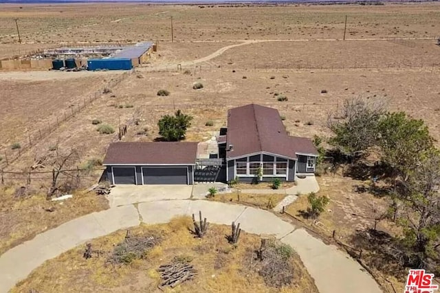 aerial view with a rural view