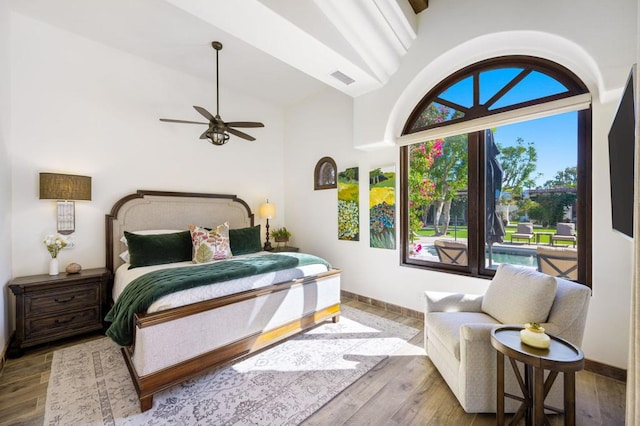 bedroom with light wood-type flooring