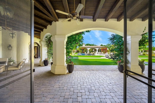 view of patio / terrace with ceiling fan