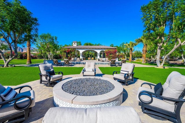 view of patio / terrace with a swimming pool