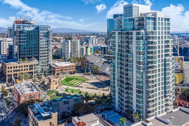 city view with a mountain view