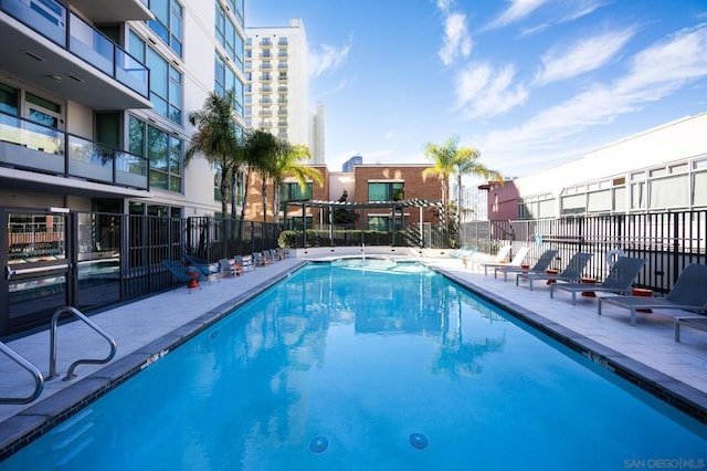 view of pool with a patio area