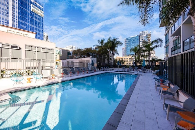 view of pool with a patio