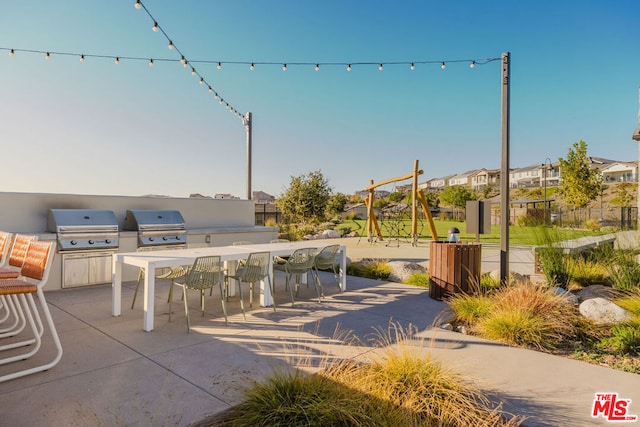 view of patio with area for grilling