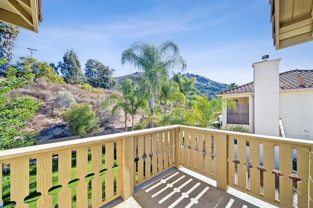 balcony with a mountain view