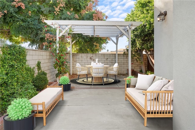 view of patio / terrace with a pergola